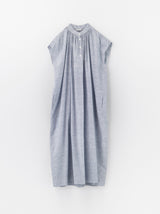 Button front no sleeve gather dress