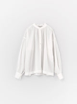 Button front gather blouse