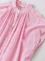 Button front no sleeve gather blouse