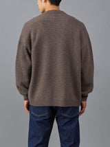 Back line crew neck cardigan