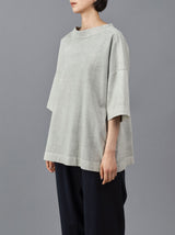 Stand collar box shirt half sleeve