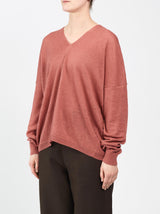 Side panel V neck sweater
