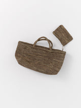 Raffia hand bag M (S270/ MONO/ CR)
