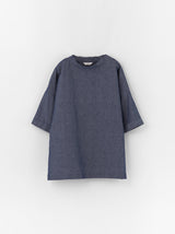 Stand collar box shirt half sleeve