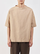 Stand collar box shirt half sleeve