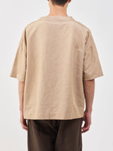 Stand collar box shirt half sleeve
