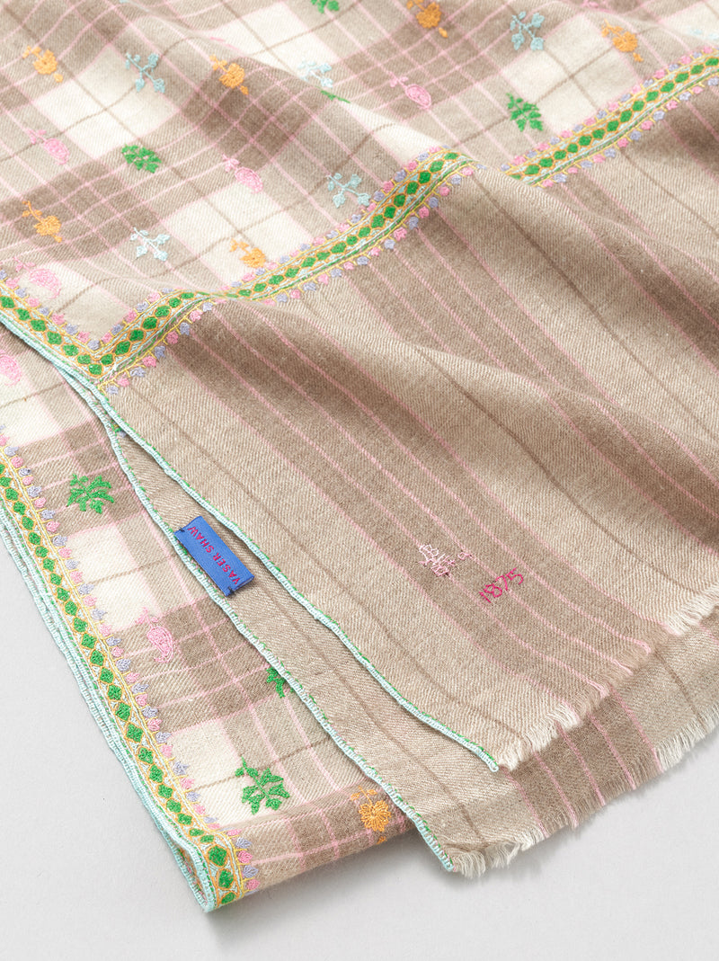 Pashmina shawl (Check - Beige)