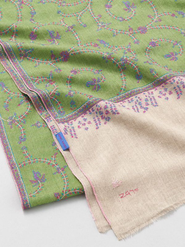 Pashmina shawl (Lime x Beige)