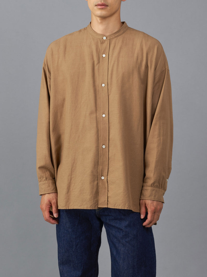 Band collar simple shirt