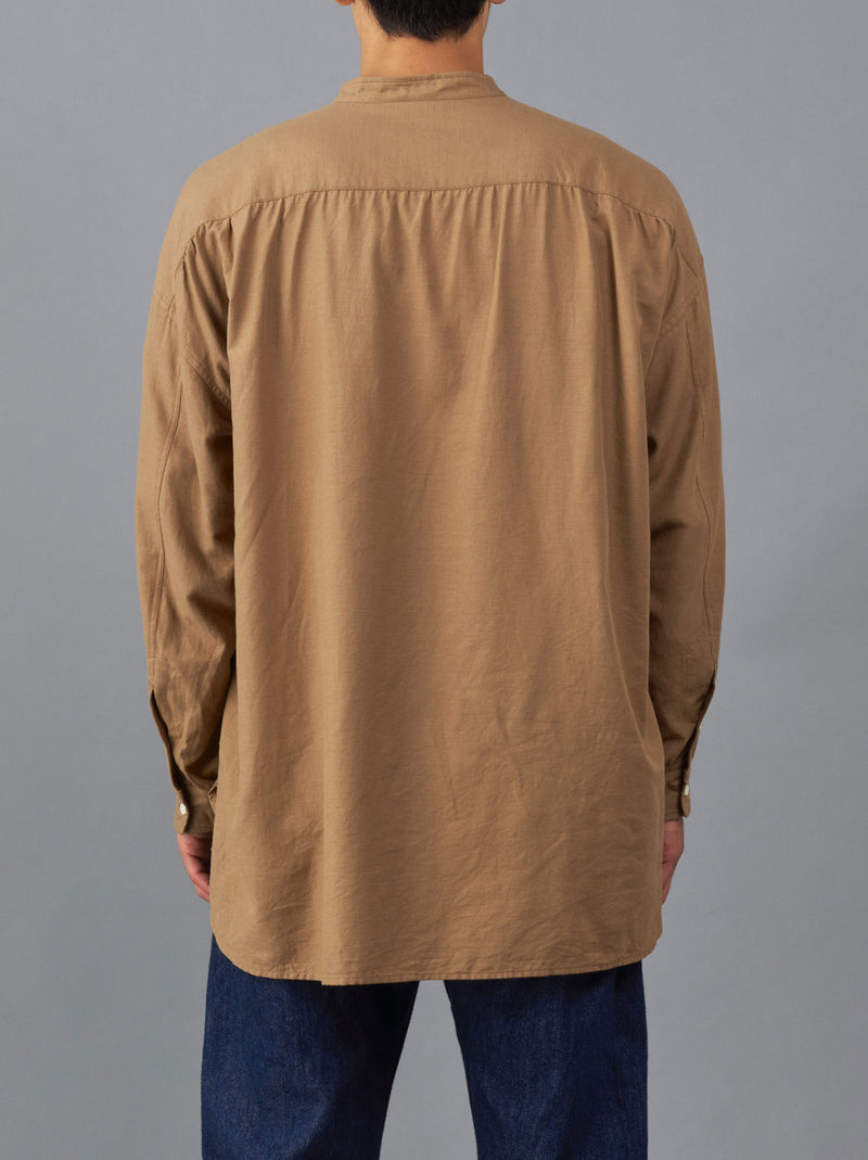 Band collar simple shirt