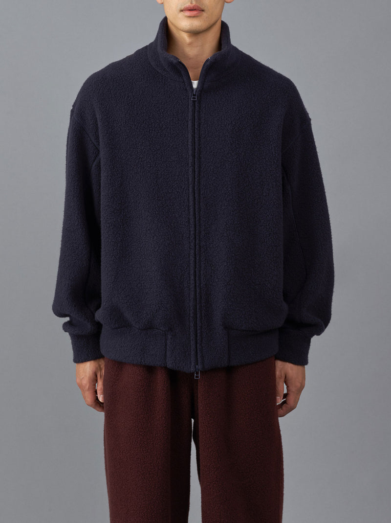 Stand collar simple cardigan