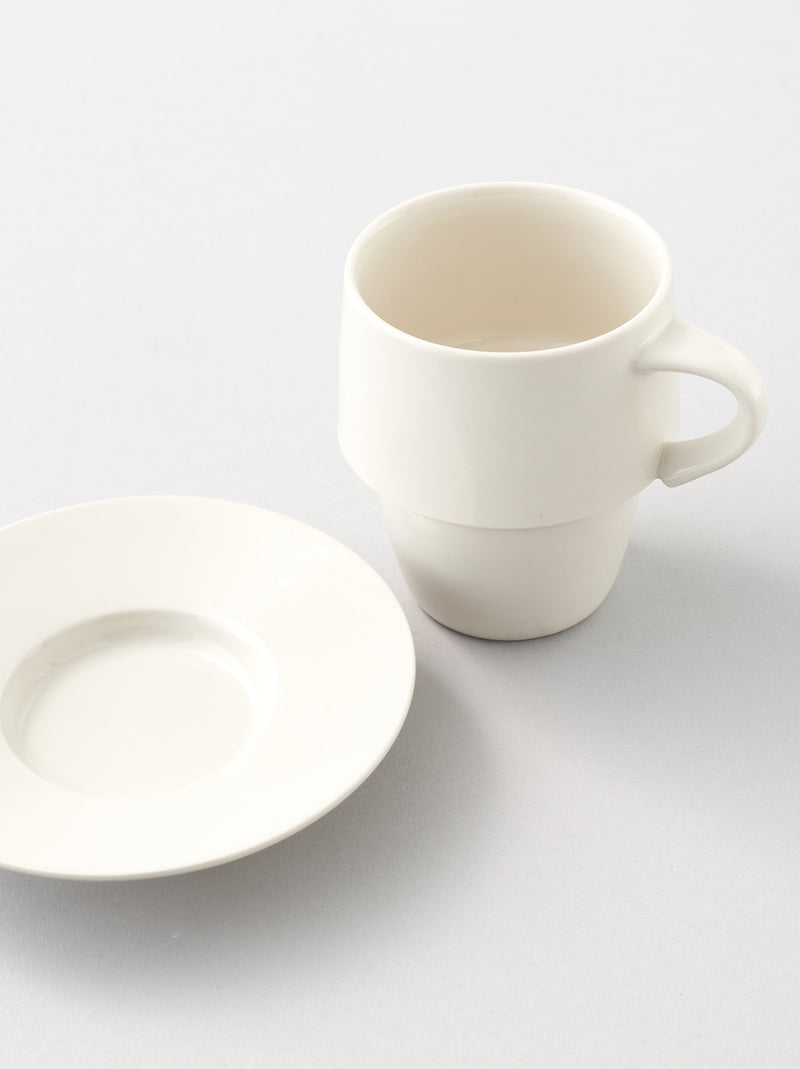 Stacking mug & saucer (Ivory glaze) – ARTS&SCIENCE ONLINE SELLER