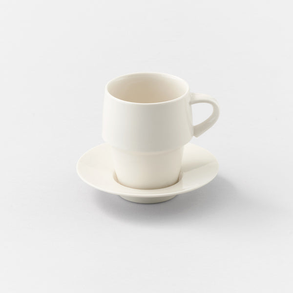 Stacking mug & saucer (Ivory glaze) – ARTS&SCIENCE ONLINE SELLER
