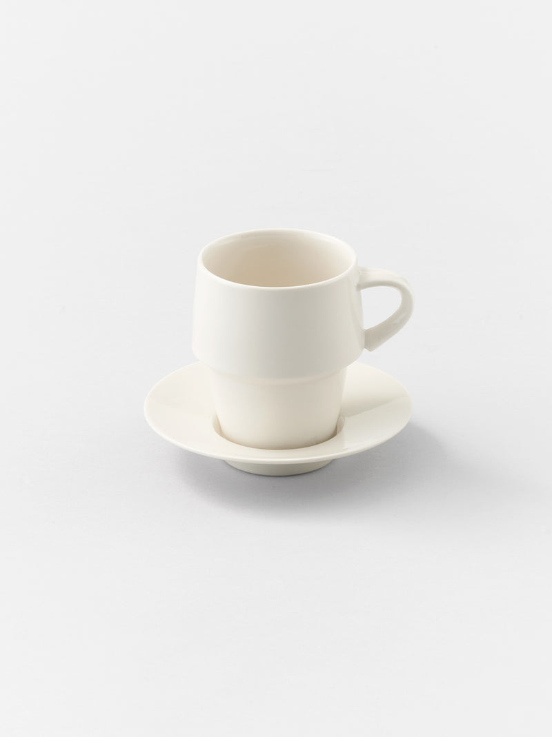 Stacking mug & saucer (Ivory glaze) – ARTS&SCIENCE ONLINE SELLER