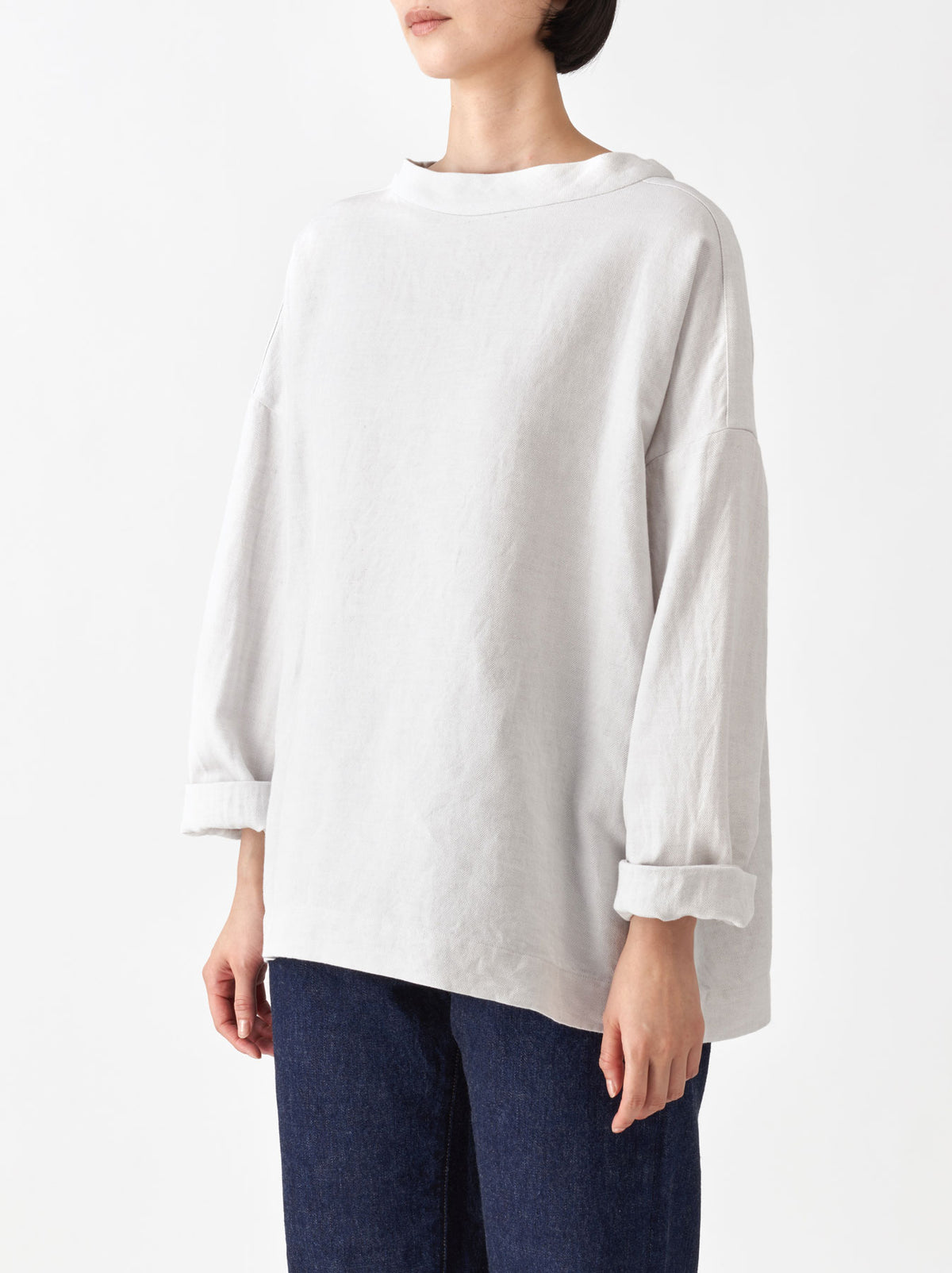 Stand collar box shirt – ARTS&SCIENCE ONLINE SELLER