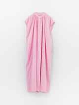 Button front no sleeve gather dress