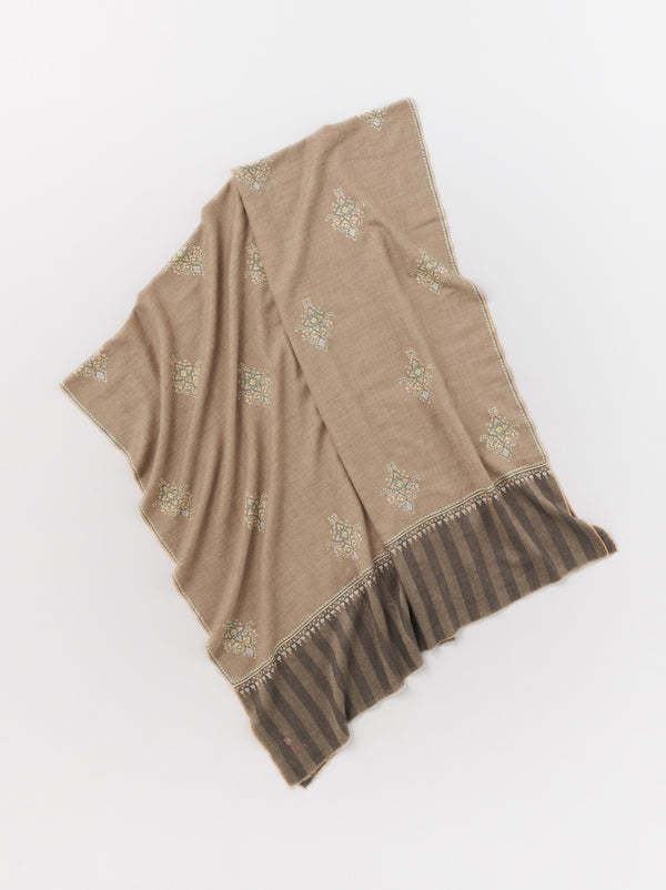 Pashmina shawl (Beige x brown)
