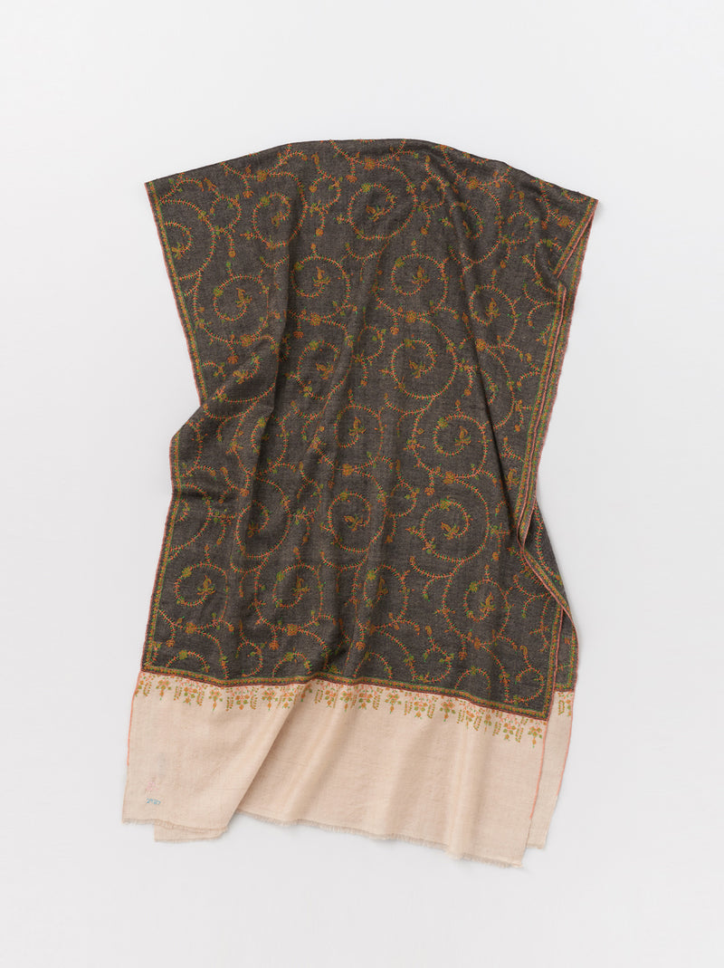 Pashmina shawl (Dark gray x Beige)