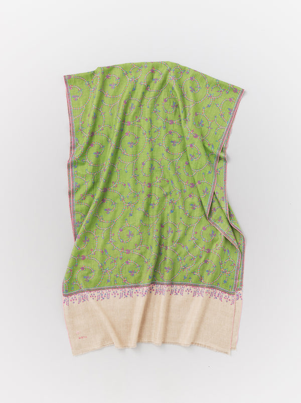 Pashmina shawl (Lime x Beige)