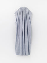 Button front no sleeve gather dress
