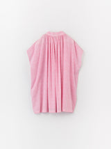 Button front no sleeve gather blouse