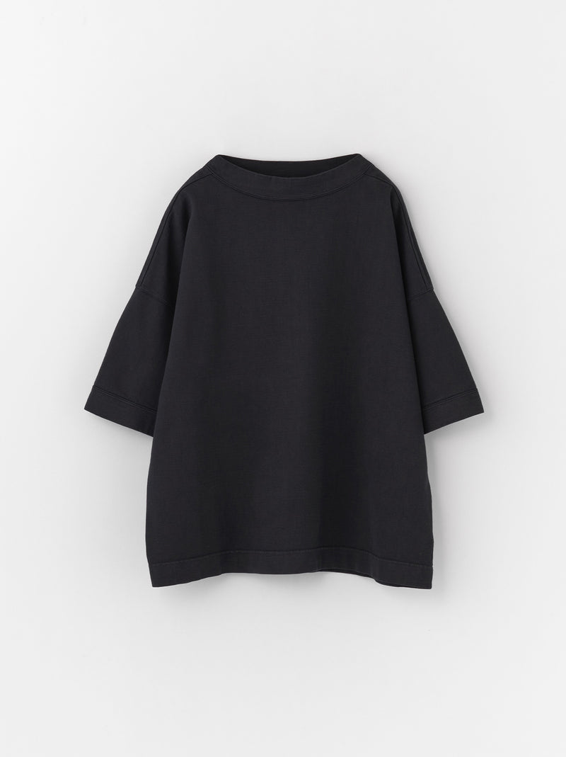 Stand collar box shirt half sleeve