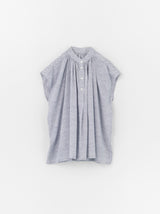 Button front no sleeve gather blouse