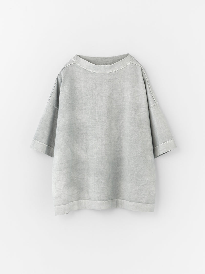 Stand collar box shirt half sleeve