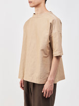 Stand collar box shirt half sleeve