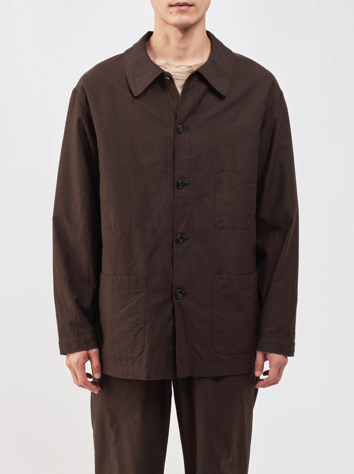 メンズ フレンチ ワークジャケット コットンツイルフレンチワークジャケット [Overdye/BLACK