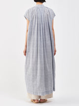 Button front no sleeve gather dress