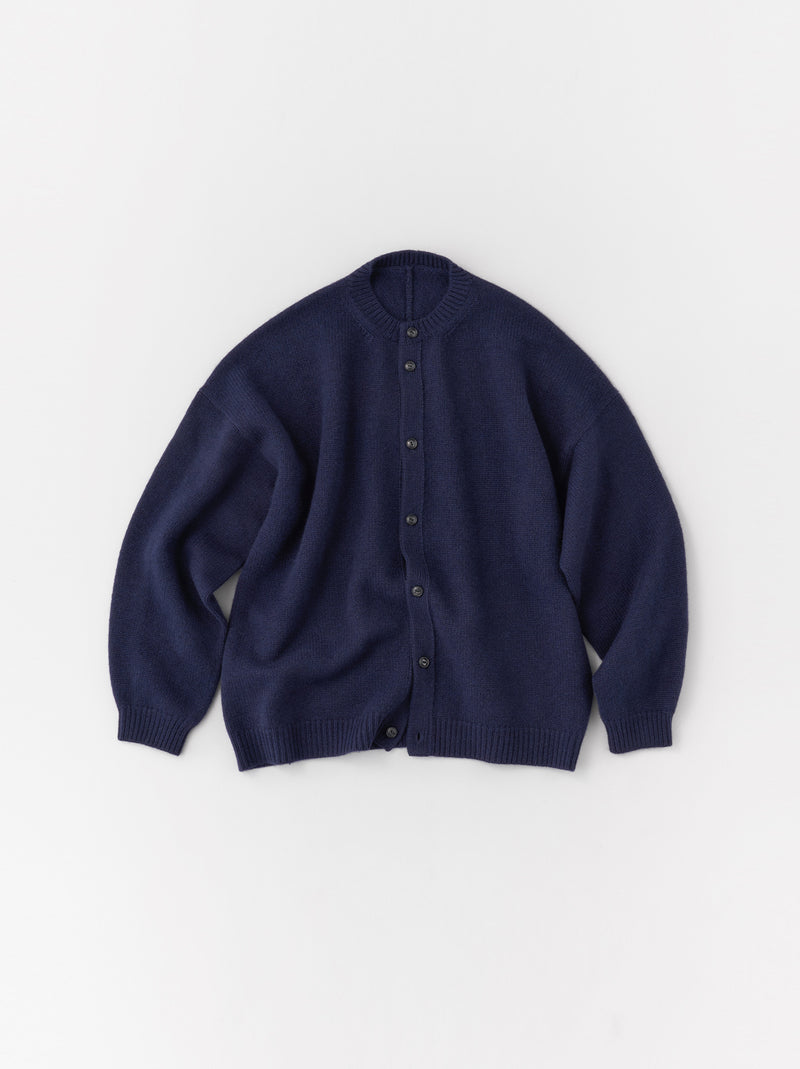 Back line crew neck cardigan