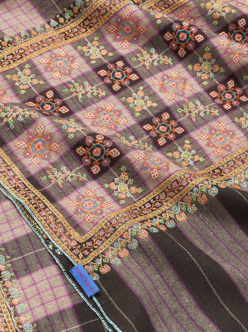 Pashmina shawl (Check - Brown)