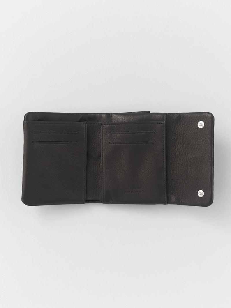 独特の素材 アーツアンドサイエンス soft halffold Black wallet 折り