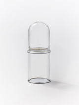 Glass toothbrush pot with glass dome